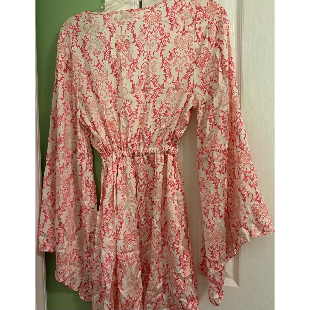 Rare vintage Beach Bunny Floral Print Cover Up kimono Tie Waist Beach XS - Picture 5 of 9
